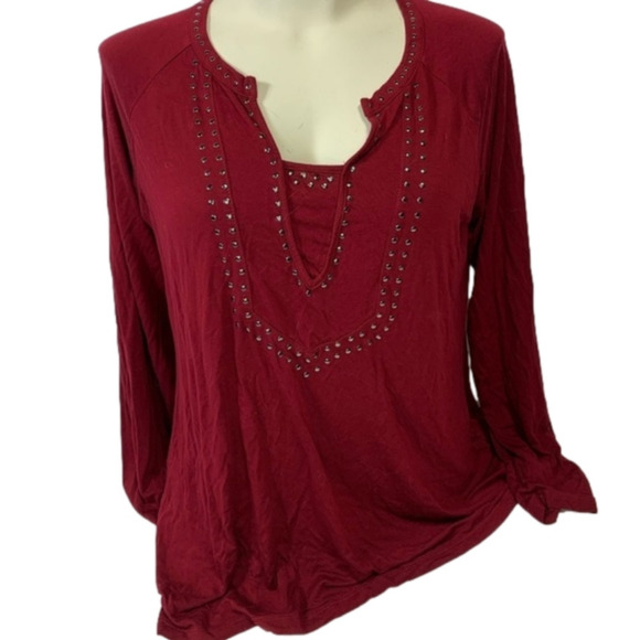 Cable & Gauge Red Blouse - Picture 1 of 6